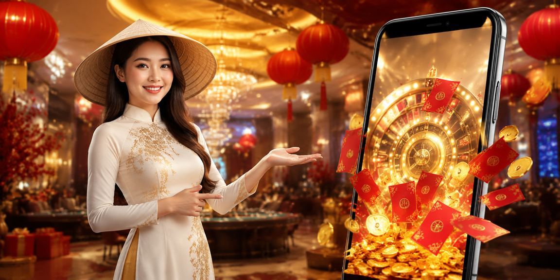 Khung cảnh Vịnh Hạ Long với phong bì đỏ may mắn và nón lá truyền thống trong không khí lễ hội thể thao