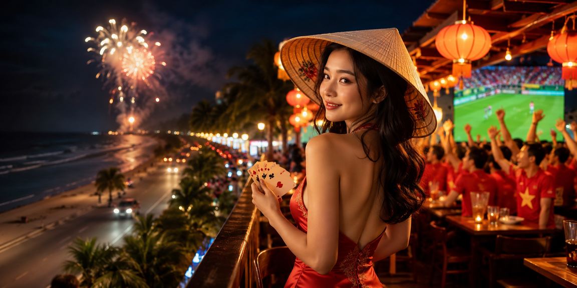 Người chơi tại bàn bài truyền thống Mũi Né